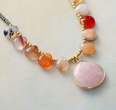 Loved One Rose Quartz Necklace-Your Soul Place